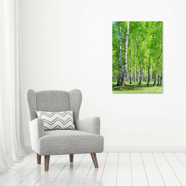 Canvas wall art Birch forest