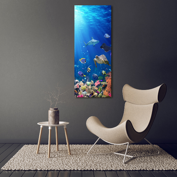 Wall art canvas large Coral reef