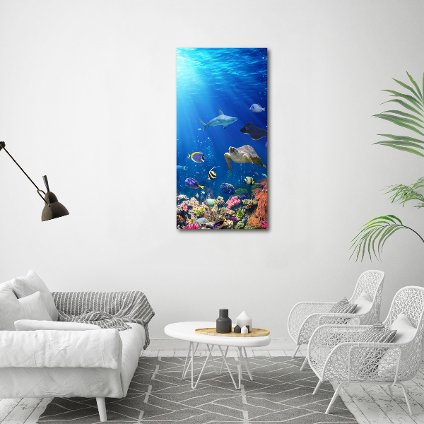 Wall art canvas large Coral reef