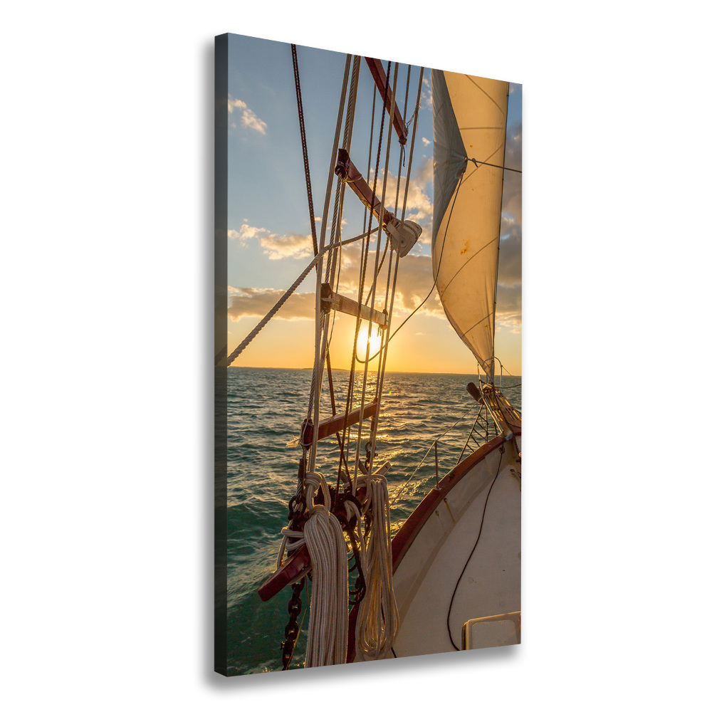 Canvas wall art Yacht at sea