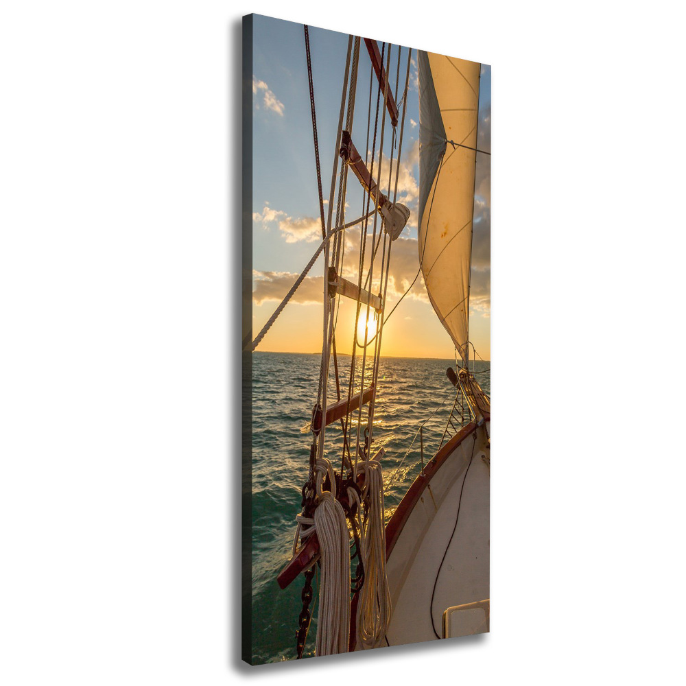 Canvas wall art Yacht at sea