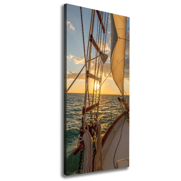 Canvas wall art Yacht at sea