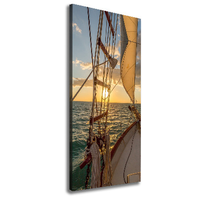 Canvas wall art Yacht at sea