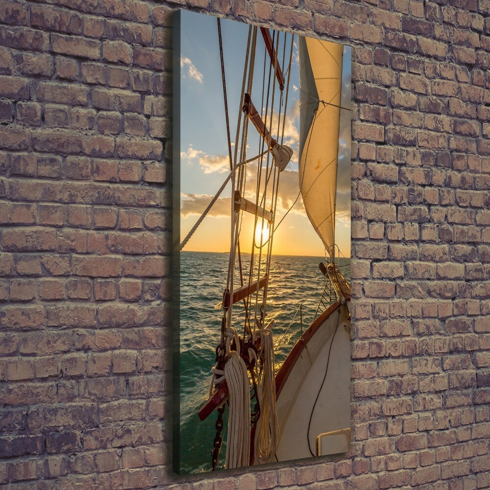 Canvas wall art Yacht at sea