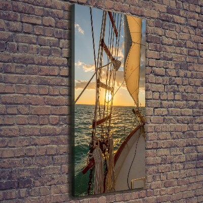 Canvas wall art Yacht at sea