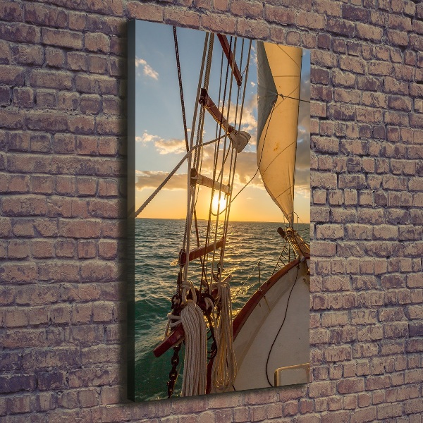 Canvas wall art Yacht at sea