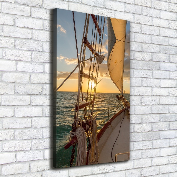 Canvas wall art Yacht at sea