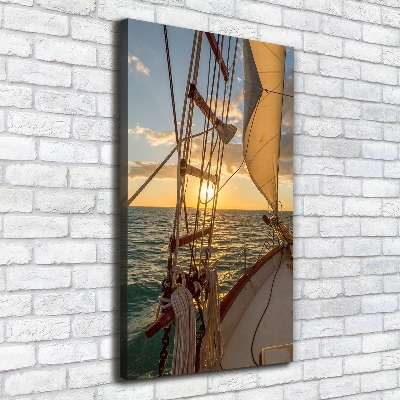 Canvas wall art Yacht at sea