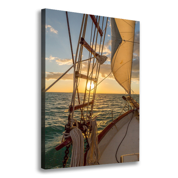 Canvas wall art Yacht at sea