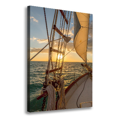 Canvas wall art Yacht at sea