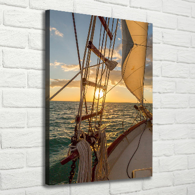 Canvas wall art Yacht at sea