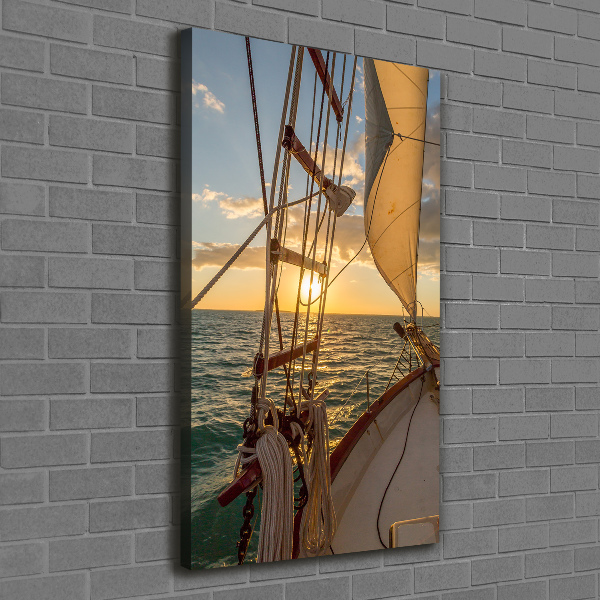 Canvas wall art Yacht at sea