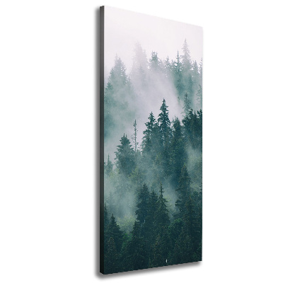 Large canvas wall art Fog over the forest