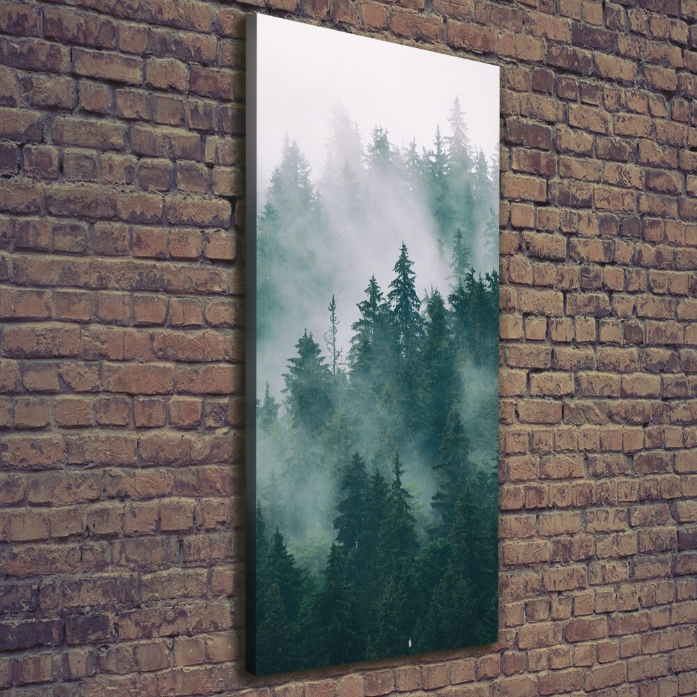 Large canvas wall art Fog over the forest