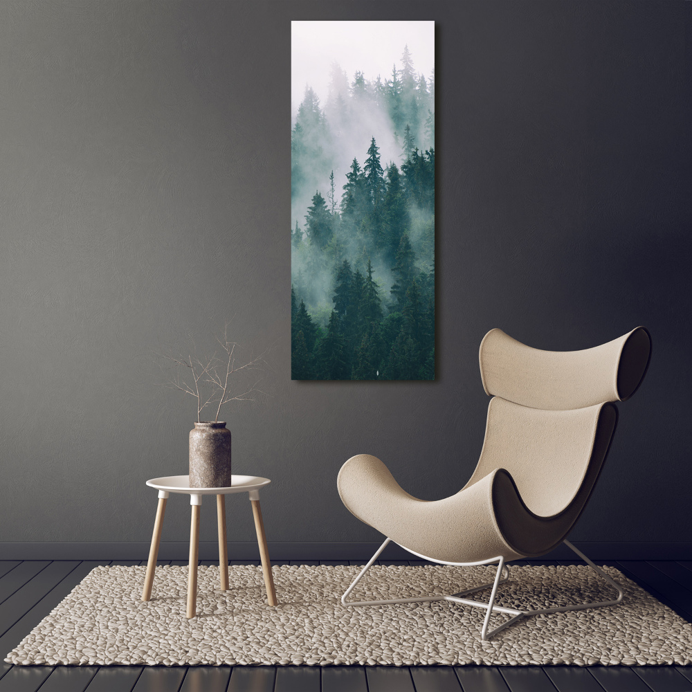 Large canvas wall art Fog over the forest