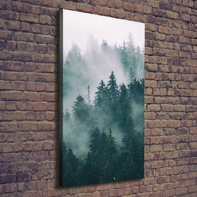 Large canvas wall art Fog over the forest