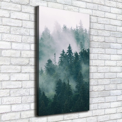 Large canvas wall art Fog over the forest