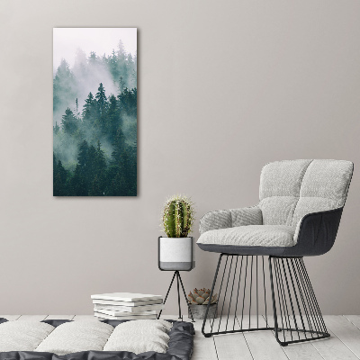 Large canvas wall art Fog over the forest