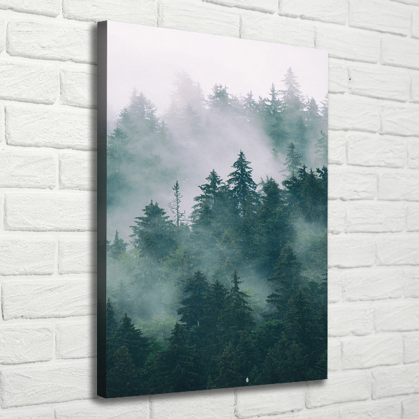 Large canvas wall art Fog over the forest