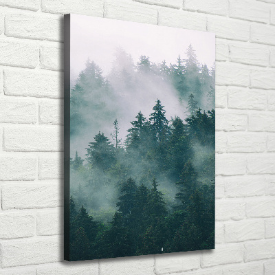 Large canvas wall art Fog over the forest