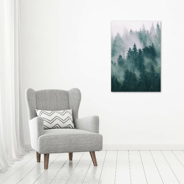 Large canvas wall art Fog over the forest