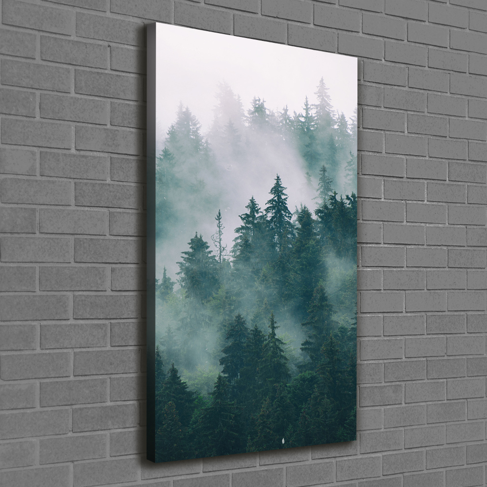 Large canvas wall art Fog over the forest