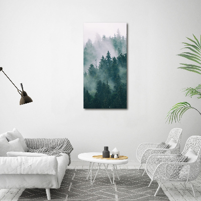 Large canvas wall art Fog over the forest