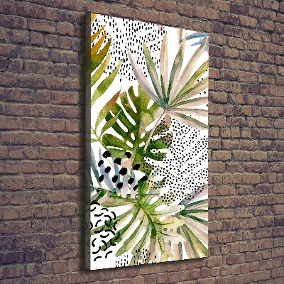 Wall art canvas large Tropical leaves