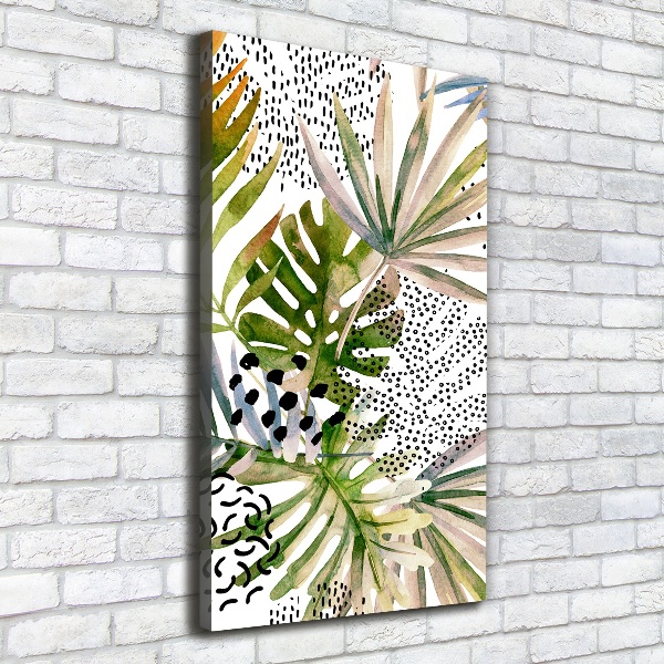 Wall art canvas large Tropical leaves