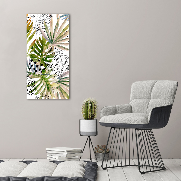 Wall art canvas large Tropical leaves