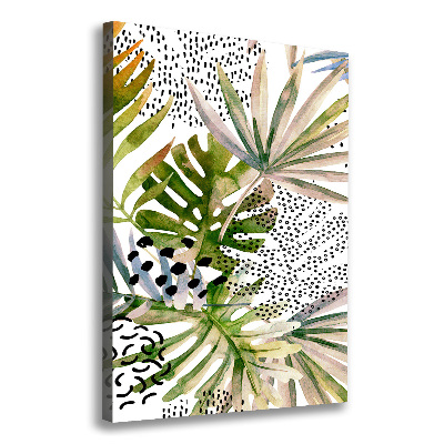 Wall art canvas large Tropical leaves