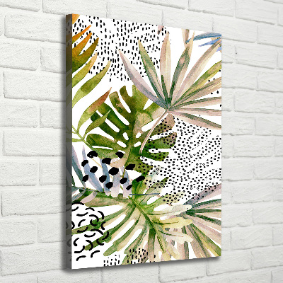 Wall art canvas large Tropical leaves