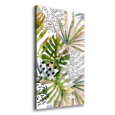 Wall art canvas large Tropical leaves