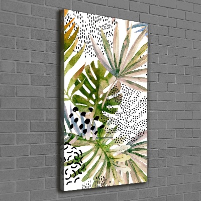 Wall art canvas large Tropical leaves