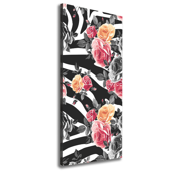 Canvas wall art Zebra roses