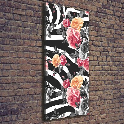 Canvas wall art Zebra roses