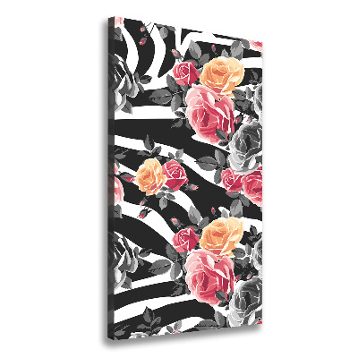 Canvas wall art Zebra roses