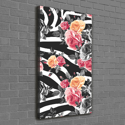 Canvas wall art Zebra roses