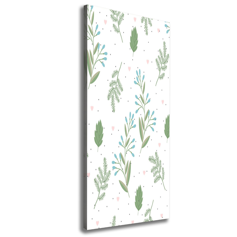 Canvas wall art Leaves and hearts