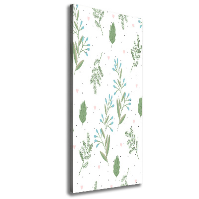 Canvas wall art Leaves and hearts