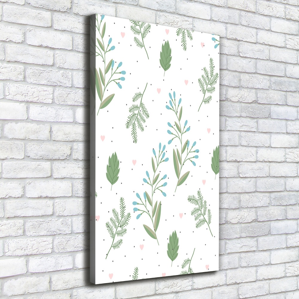 Canvas wall art Leaves and hearts