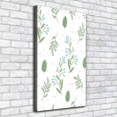 Canvas wall art Leaves and hearts