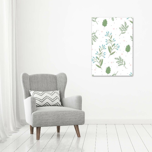 Canvas wall art Leaves and hearts