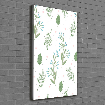 Canvas wall art Leaves and hearts