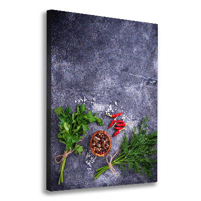 Large canvas wall art Herbs and spices