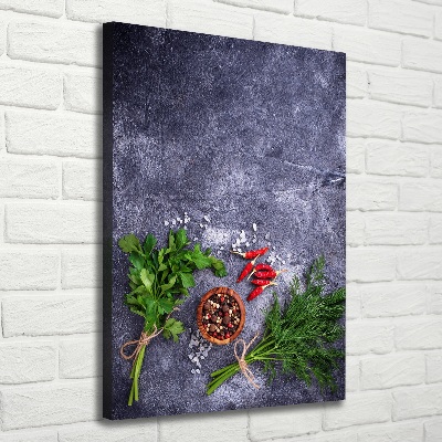 Large canvas wall art Herbs and spices