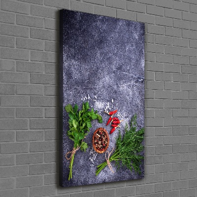 Large canvas wall art Herbs and spices