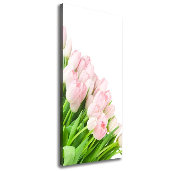 Wall art canvas large Pink tulips