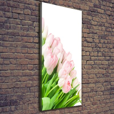 Wall art canvas large Pink tulips