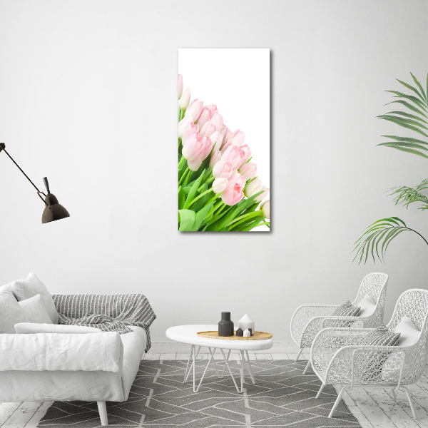 Wall art canvas large Pink tulips